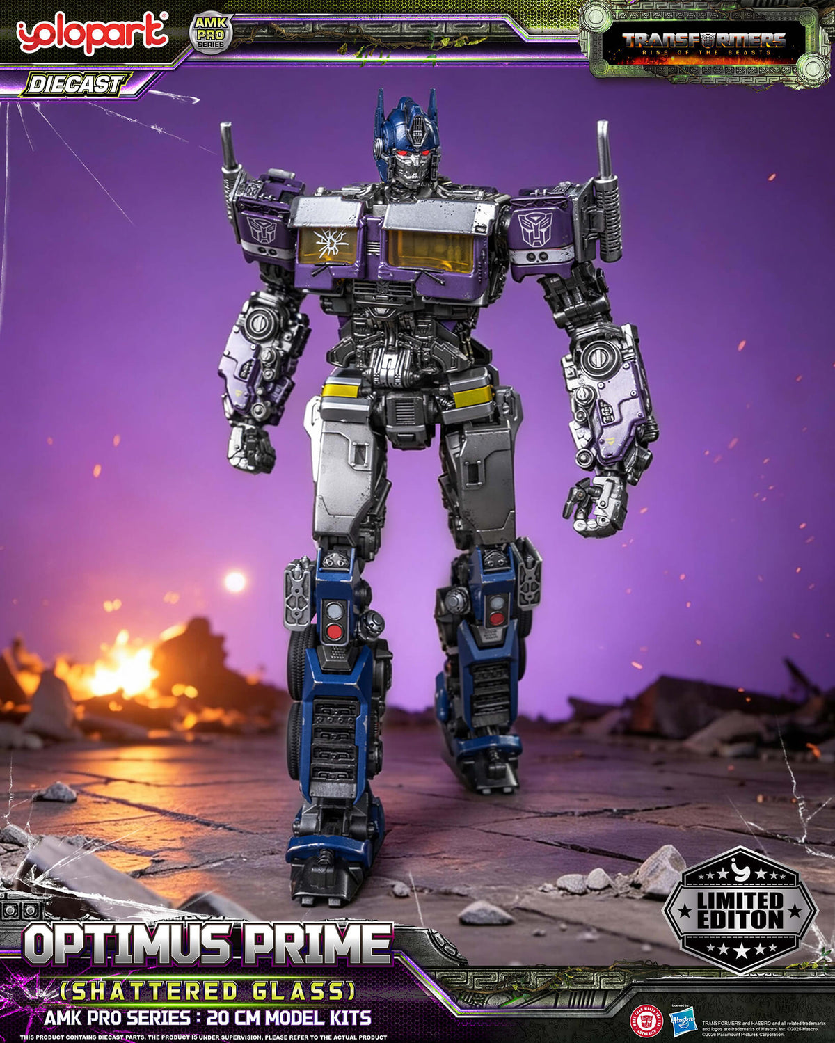 Transformers: Rise of the Beasts - 20cm Optimus Prime (Shattered Glass) Model Kit - AMK PRO Series