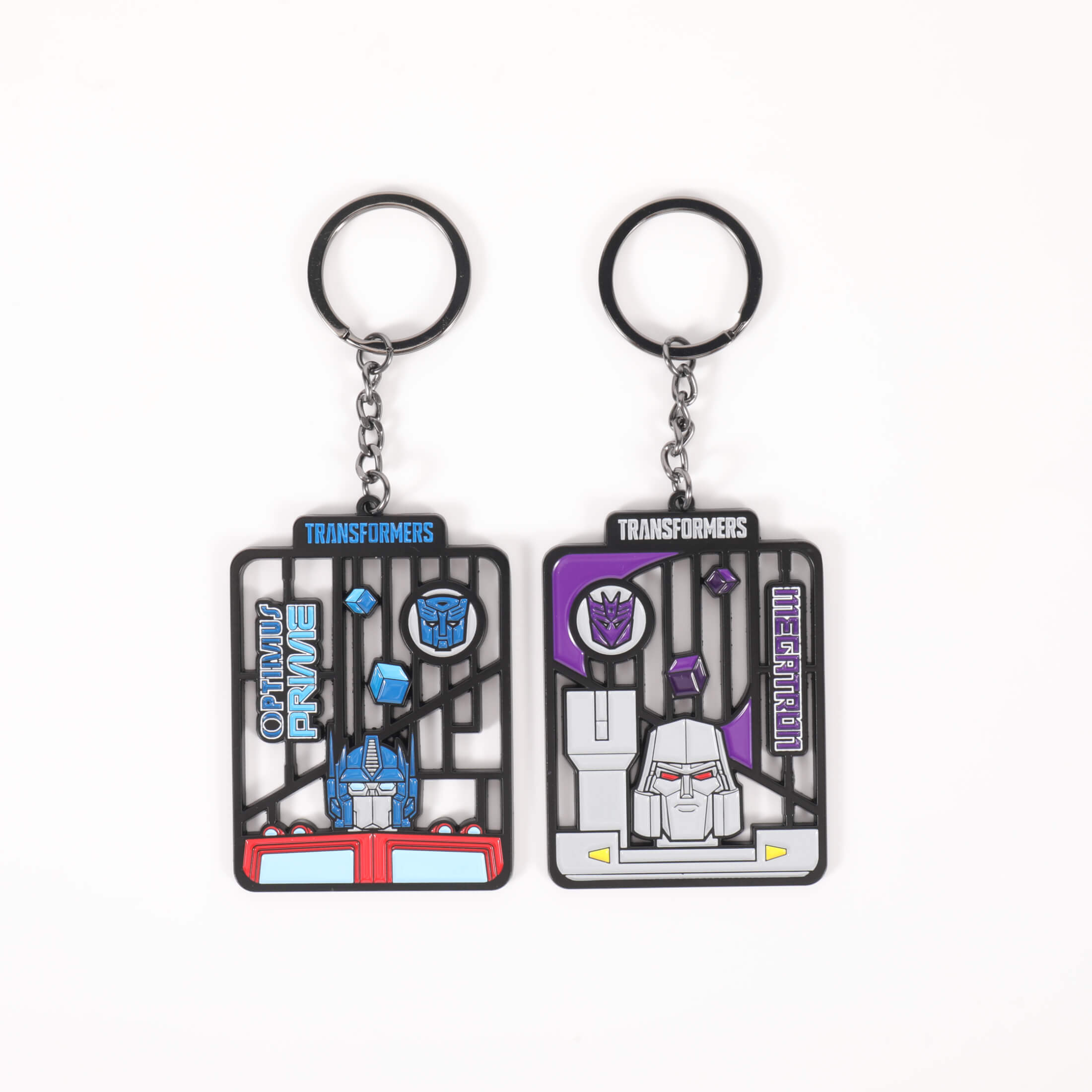 Transformers G1 Optimus Prime and Megatron Metal Keychain