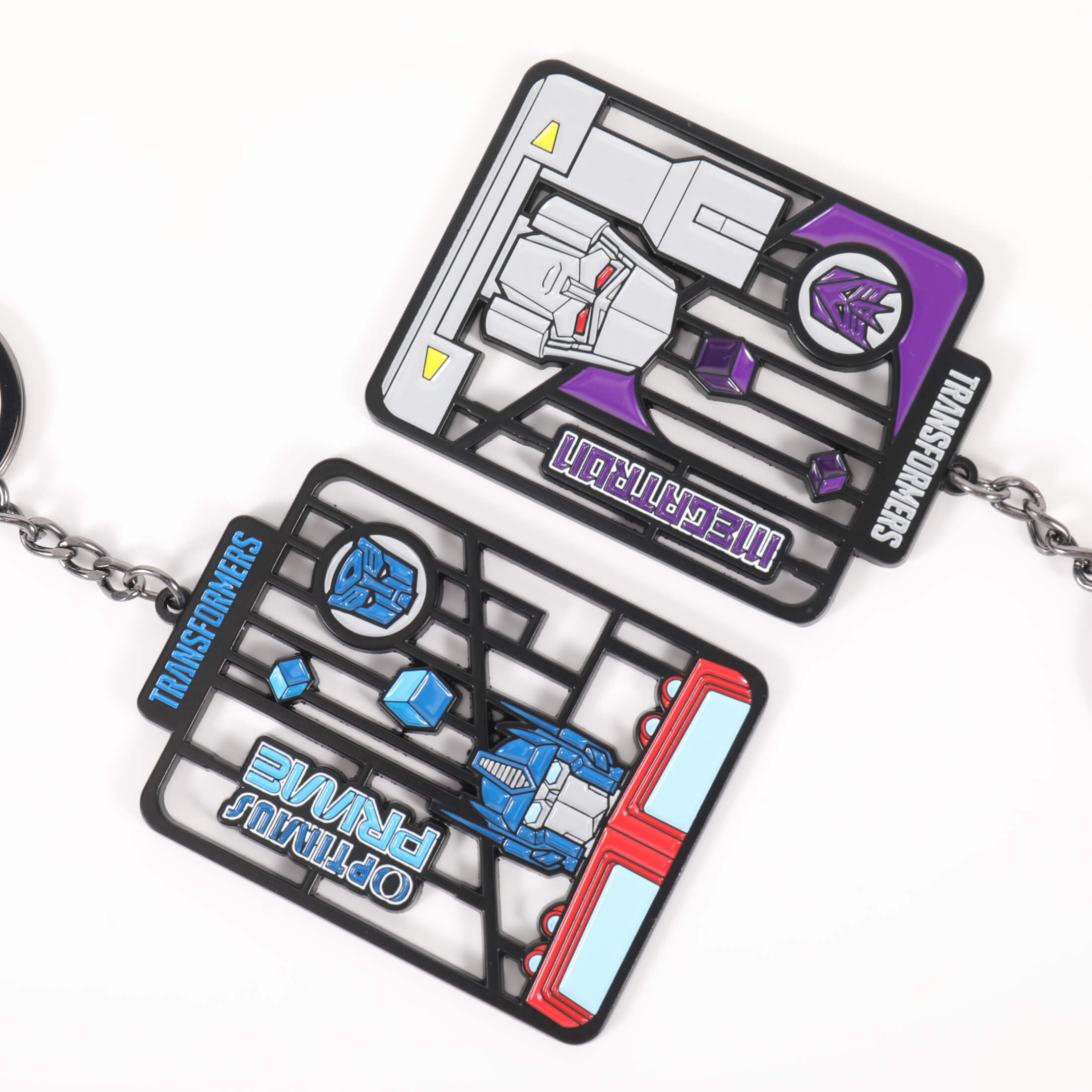 Transformers G1 Optimus Prime and Megatron Metal Keychain