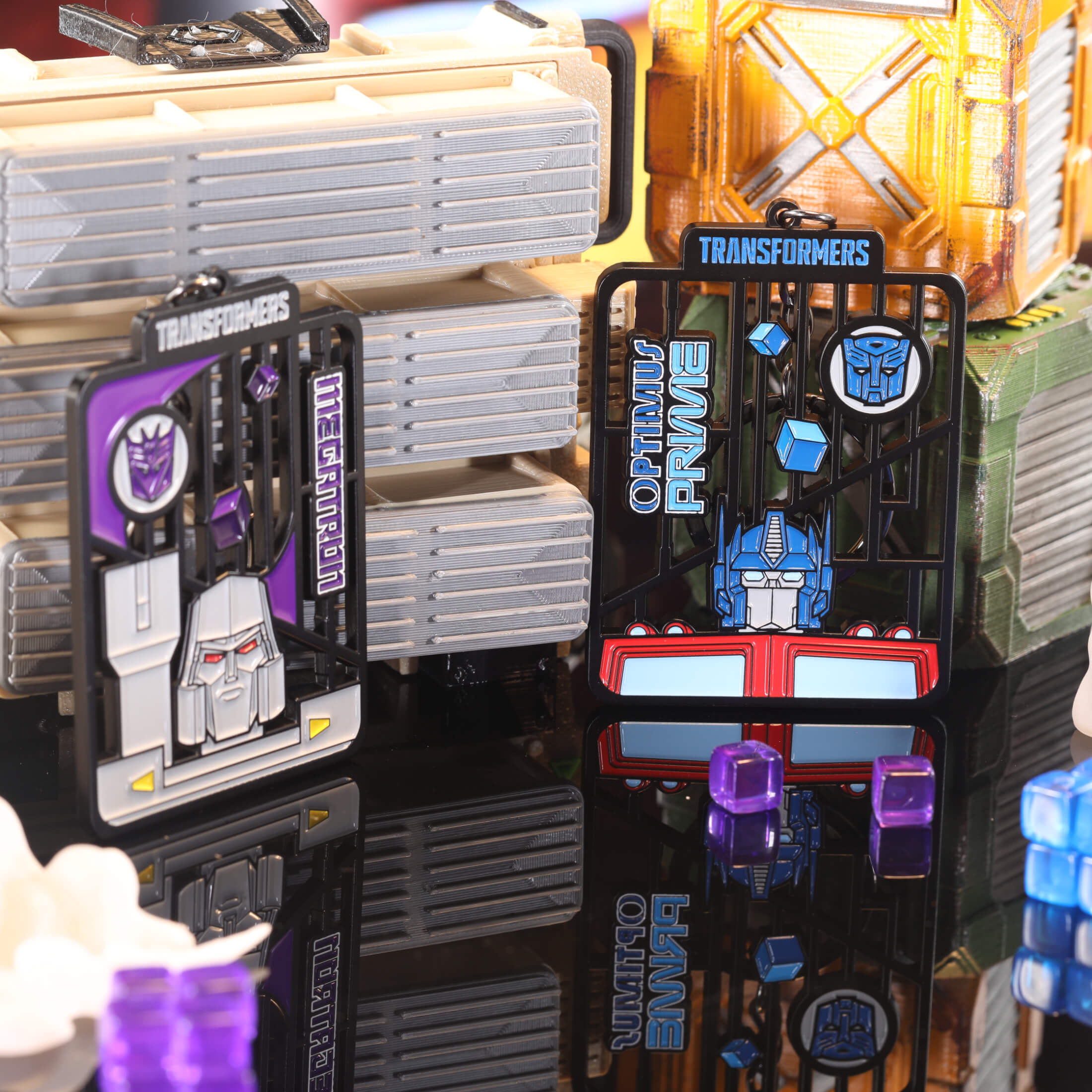 Transformers G1 Optimus Prime and Megatron Metal Keychain