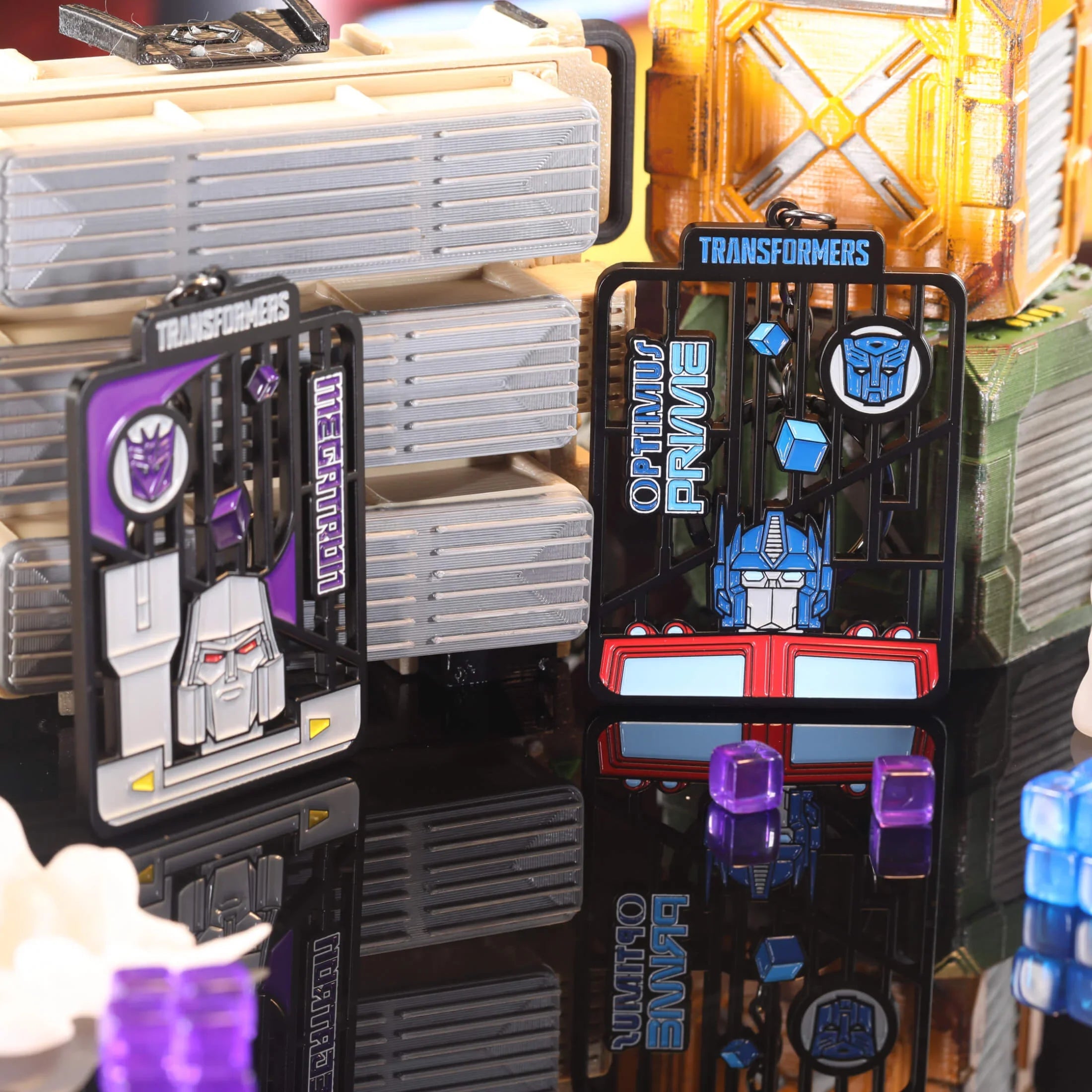 Transformers G1 Optimus Prime and Megatron Metal Keychain