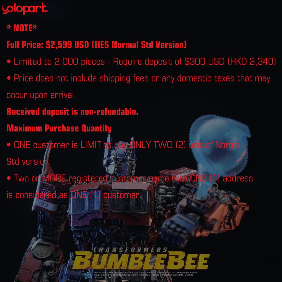 【DEPOSIT PAYMENT】BUMBLEBEE THE MOVIE : IIES 24" Cybertron Optimus Prime - Normal Std Version - Yolopark