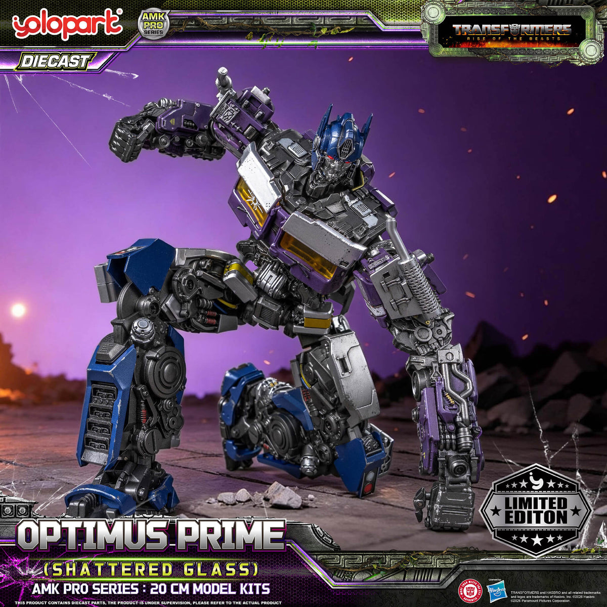 Transformers: Rise of the Beasts - 20cm Optimus Prime (Shattered Glass) Model Kit - AMK PRO Series