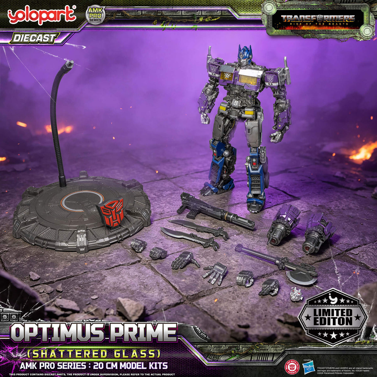 Transformers: Rise of the Beasts - 20cm Optimus Prime (Shattered Glass) Model Kit - AMK PRO Series