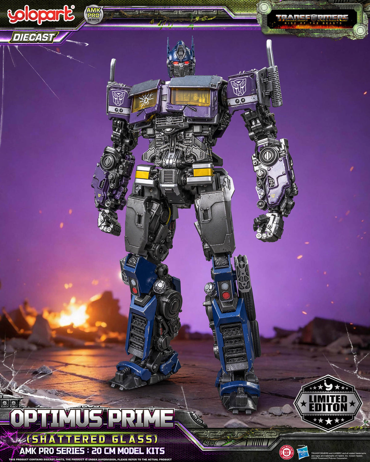 Transformers: Rise of the Beasts - 20cm Optimus Prime (Shattered Glass) Model Kit - AMK PRO Series
