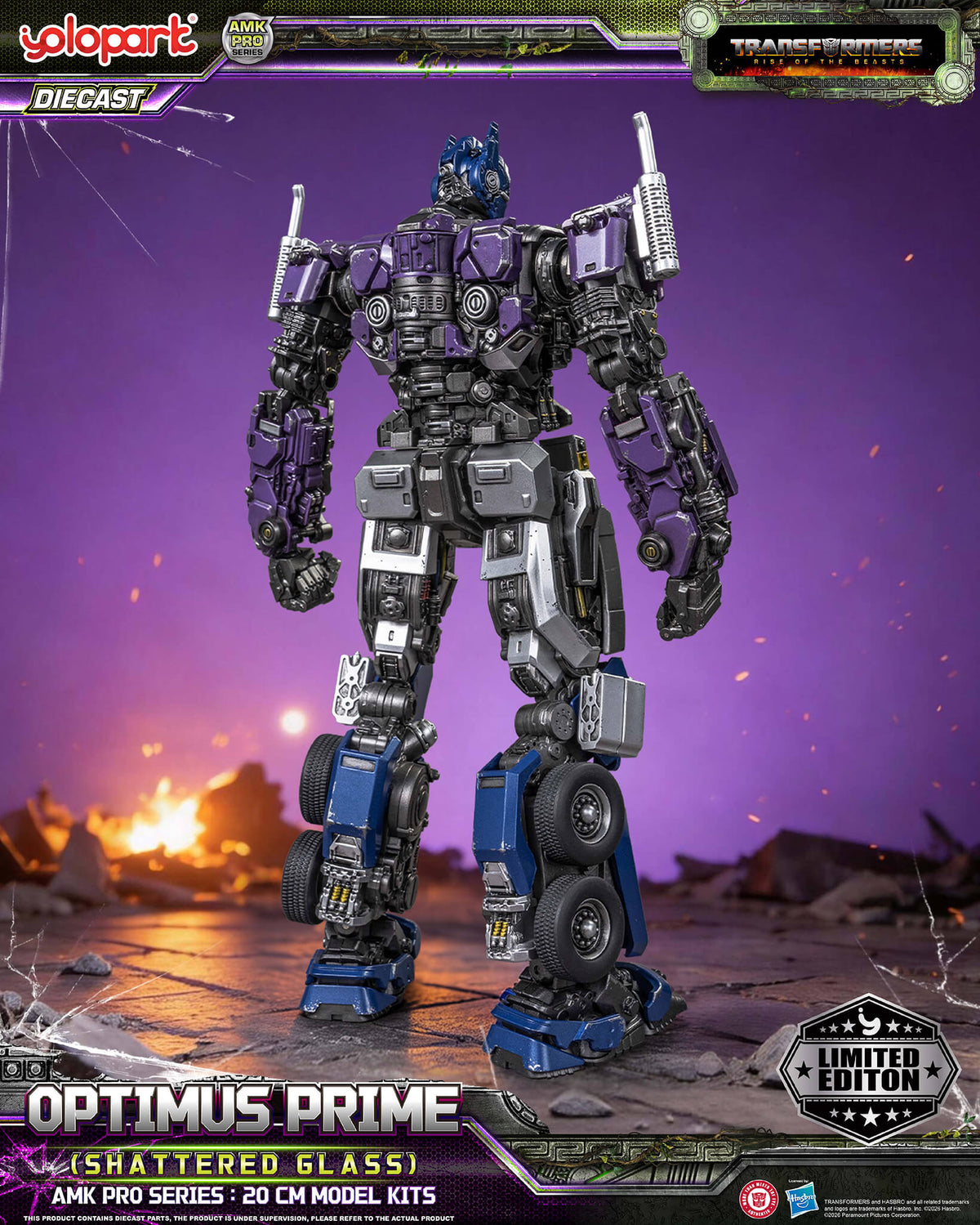Transformers: Rise of the Beasts - 20cm Optimus Prime (Shattered Glass) Model Kit - AMK PRO Series