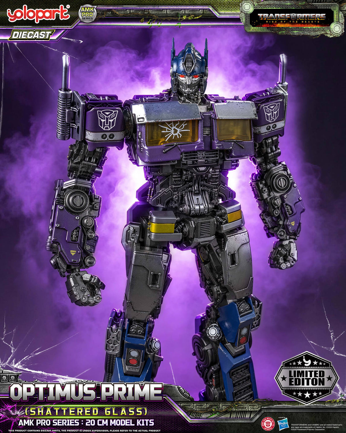 Transformers: Rise of the Beasts - 20cm Optimus Prime (Shattered Glass) Model Kit - AMK PRO Series