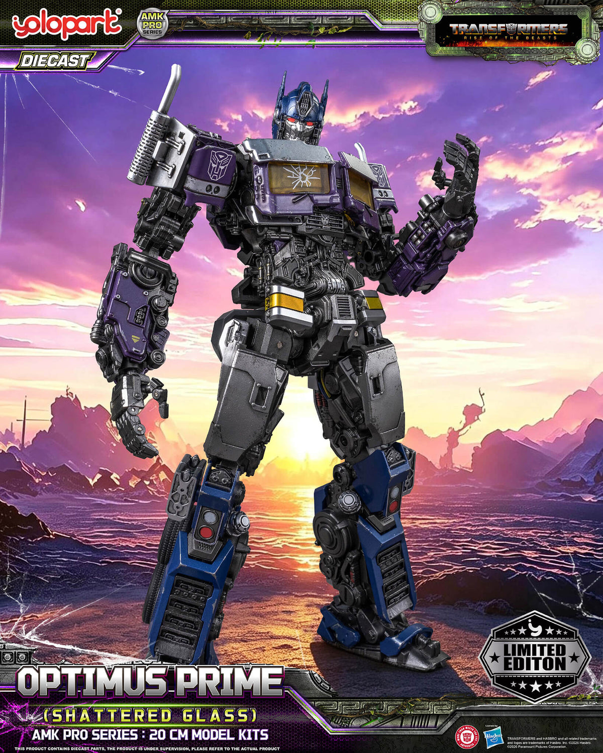 Transformers: Rise of the Beasts - 20cm Optimus Prime (Shattered Glass) Model Kit - AMK PRO Series