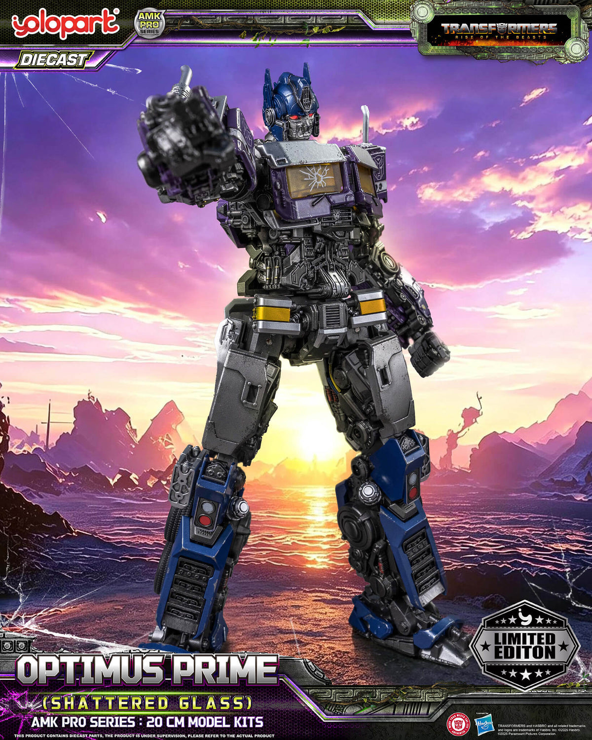 Transformers: Rise of the Beasts - 20cm Optimus Prime (Shattered Glass) Model Kit - AMK PRO Series
