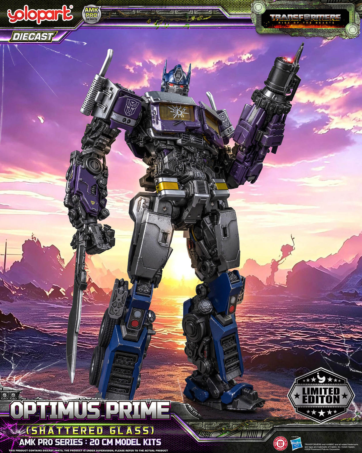 Transformers: Rise of the Beasts - 20cm Optimus Prime (Shattered Glass) Model Kit - AMK PRO Series