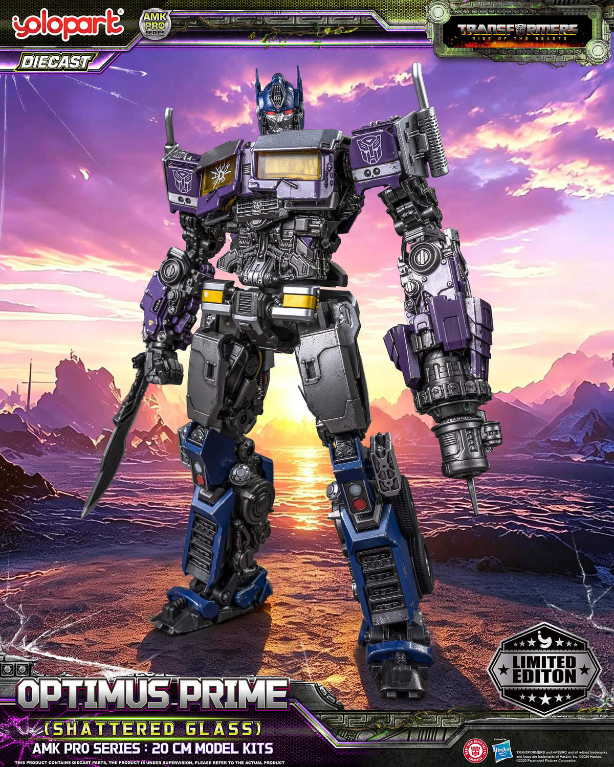 Transformers: Rise of the Beasts - 20cm Optimus Prime (Shattered Glass) Model Kit - AMK PRO Series
