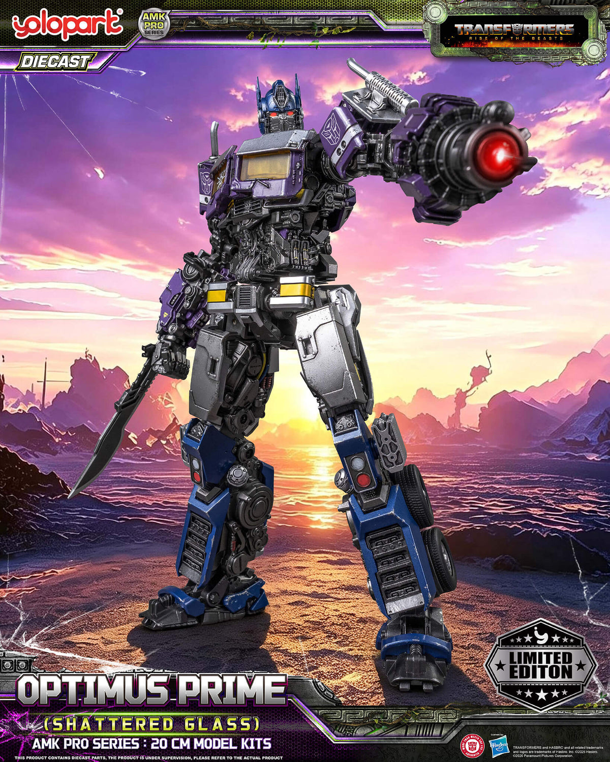 Transformers: Rise of the Beasts - 20cm Optimus Prime (Shattered Glass) Model Kit - AMK PRO Series