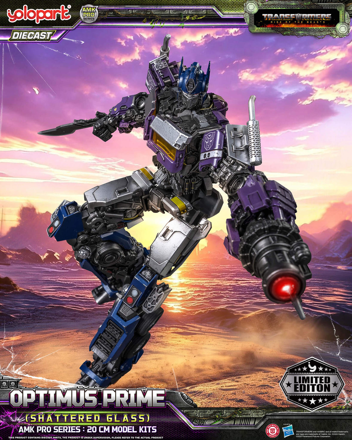 Transformers: Rise of the Beasts - 20cm Optimus Prime (Shattered Glass) Model Kit - AMK PRO Series