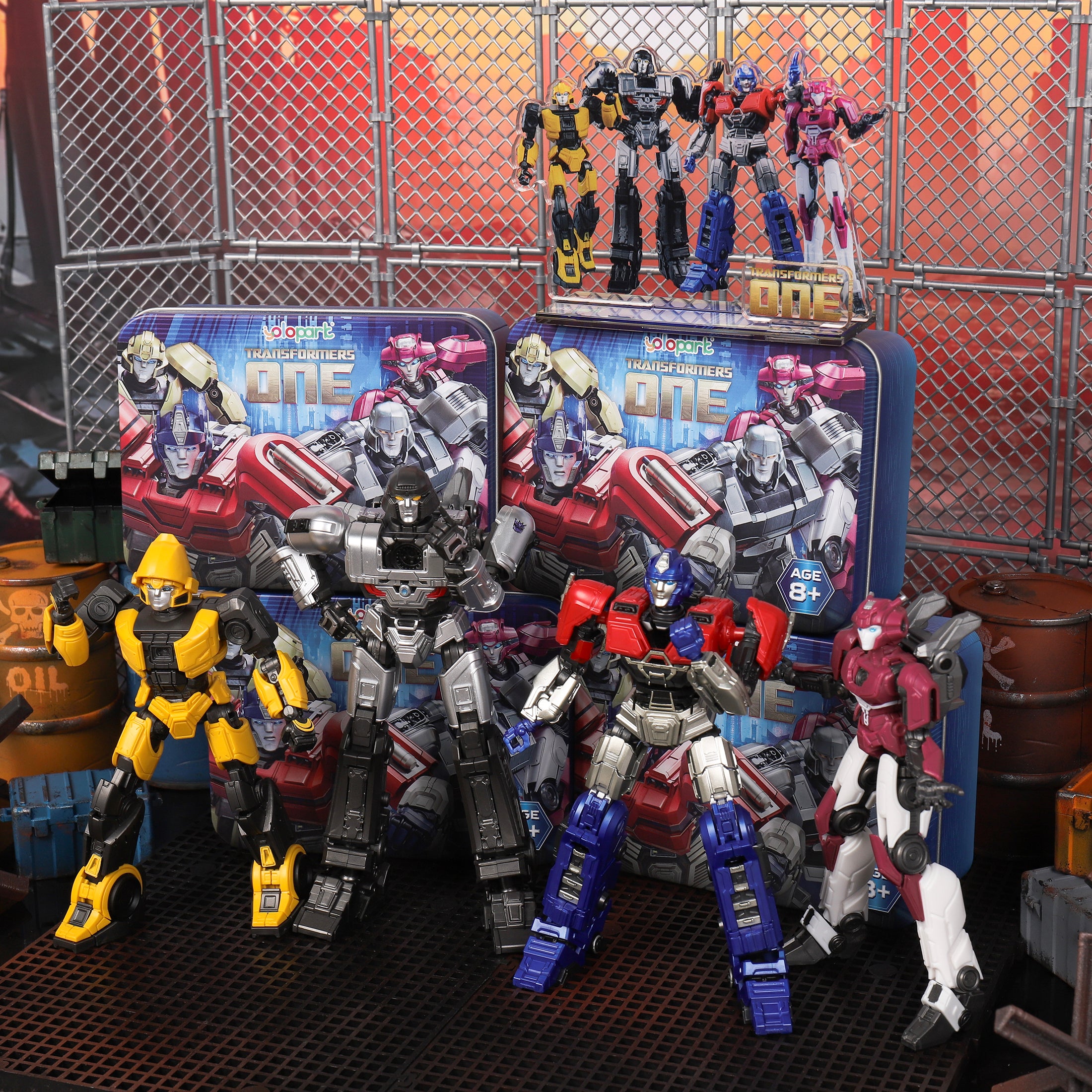 Transformers ONE - Cog-Less Mode 4-Pack Pre-assembled Toy - AMK Series (Optimus Prime, Megatron, Elita-1, Bumblebee)