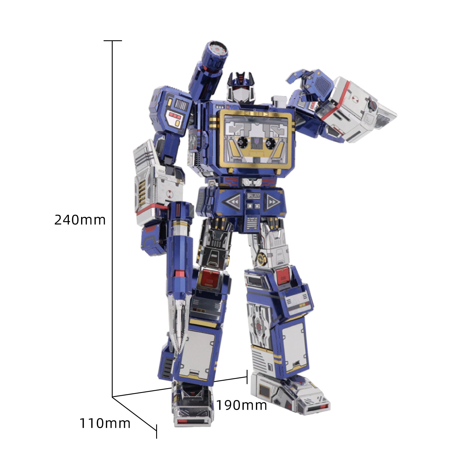 Transformers: Generation 1 - 24cm Soundwave and the Decepticon Mini-Cassettes 3D Metal Puzzle Model Kit - Yolopark