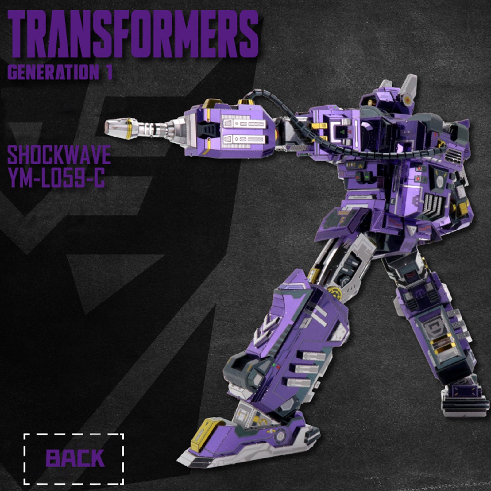 Transformers: Generation 1 - 26cm Shockwave 3D Metal Puzzle Model Kit