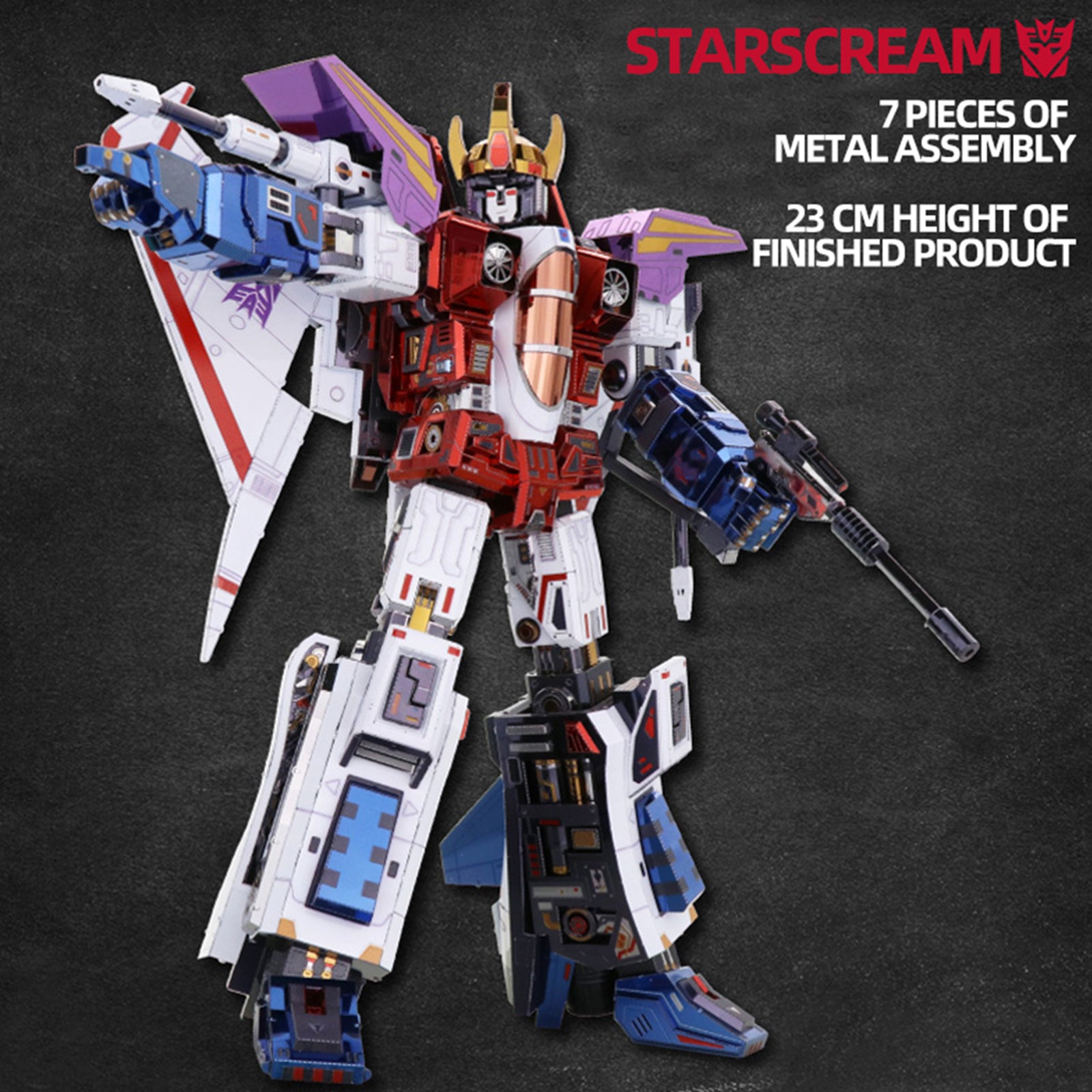 Transformers: Generation 1 - 23.5cm Starscream 3D Metal Puzzle Model Kit - Yolopark