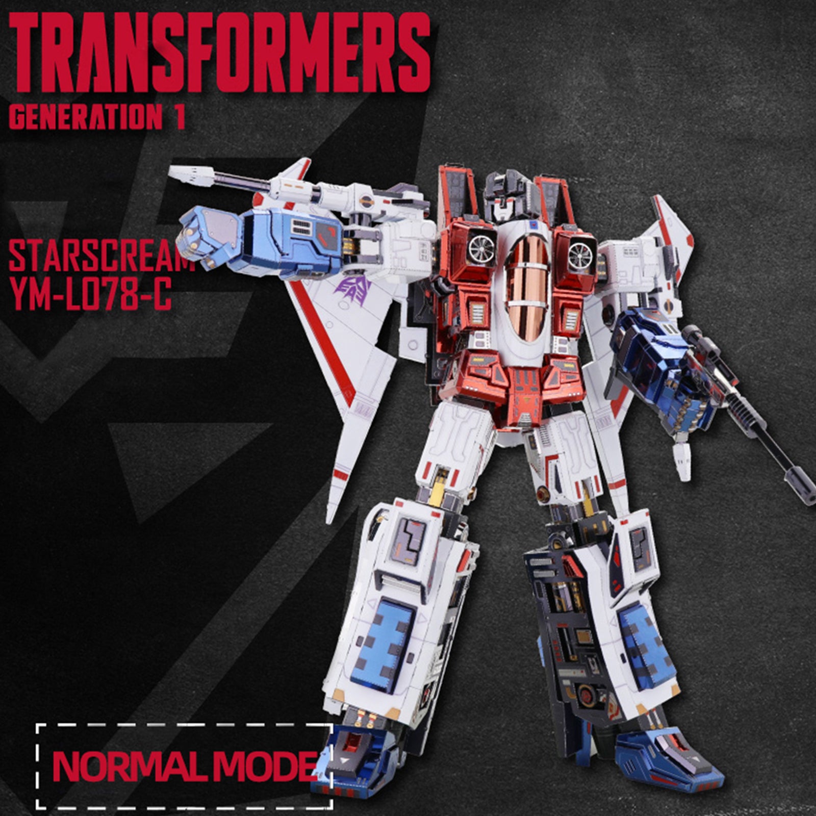 Transformers: Generation 1 - 23.5cm Starscream 3D Metal Puzzle Model Kit - Yolopark