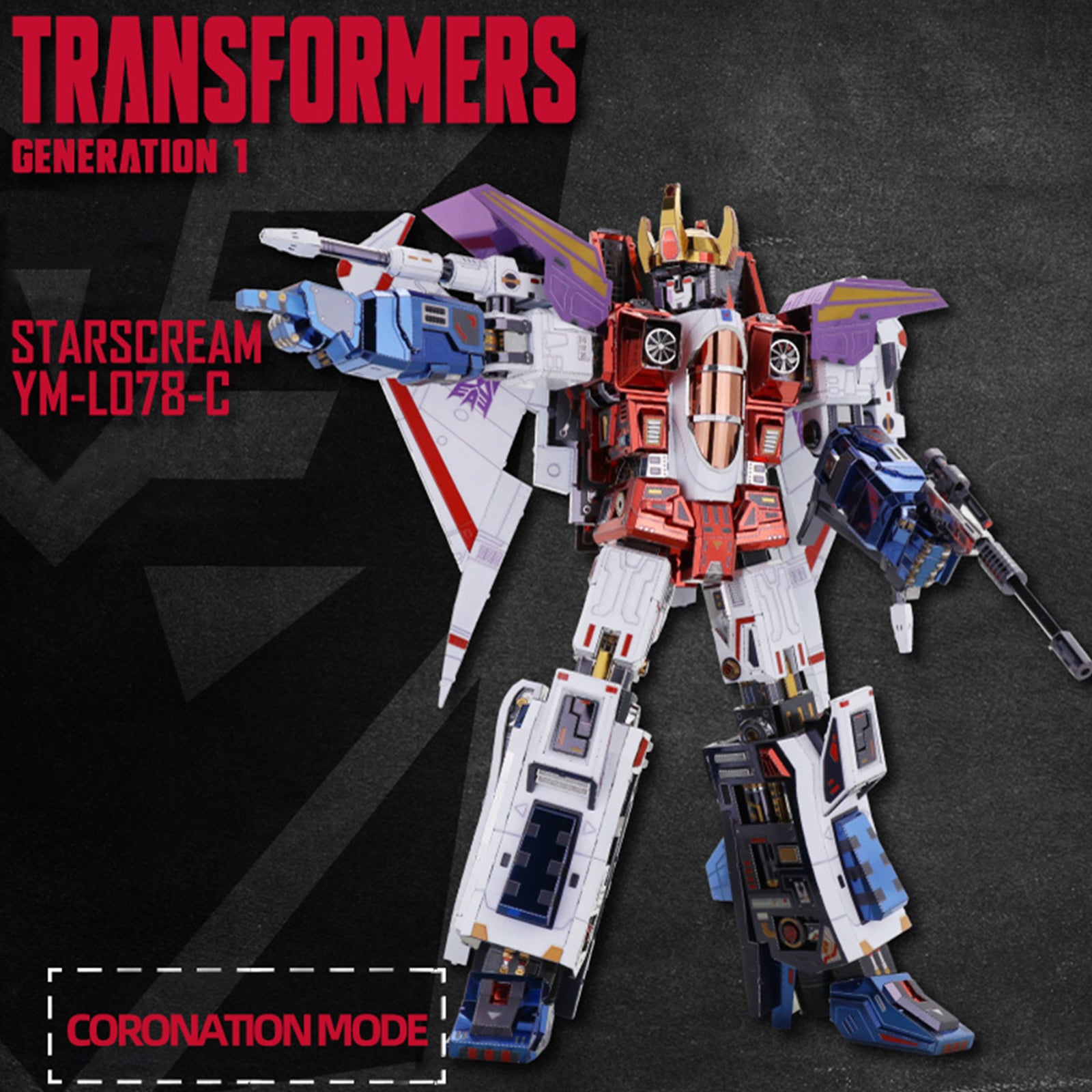 Transformers: Generation 1 - 23.5cm Starscream 3D Metal Puzzle Model Kit - Yolopark