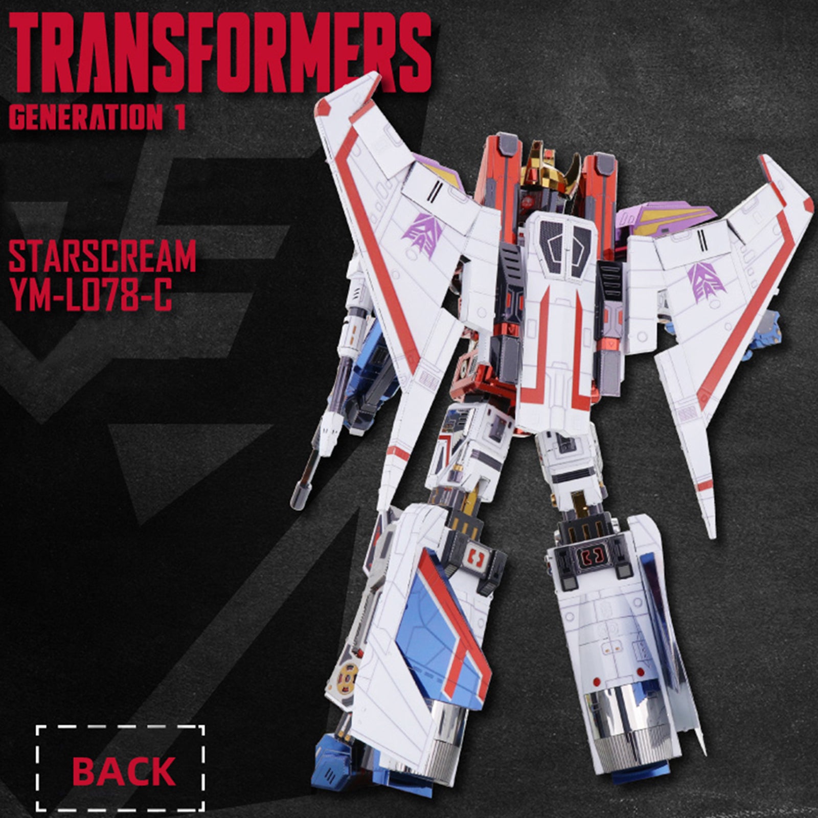 Transformers: Generation 1 - 23.5cm Starscream 3D Metal Puzzle Model Kit